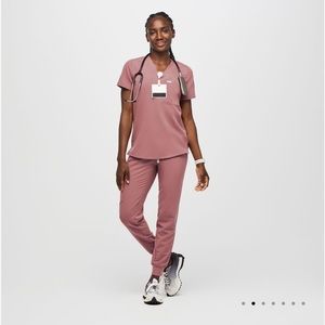Figs Catarina One-Pocket Scrub Top Mauve